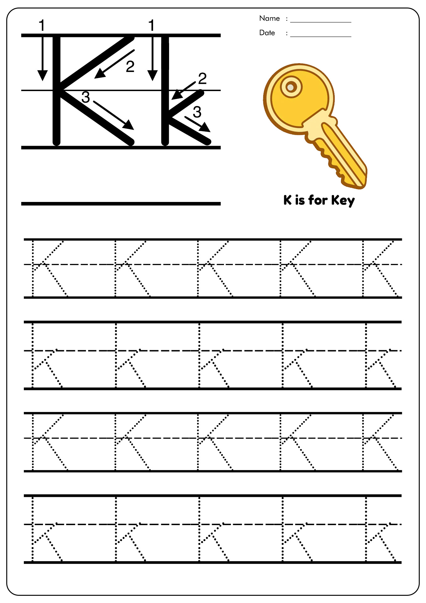 Preschool Letter K Worksheets