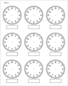 Times and Half Past O Clock Worksheet Image