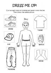 Winter Clothes Cut and Paste Worksheets Image