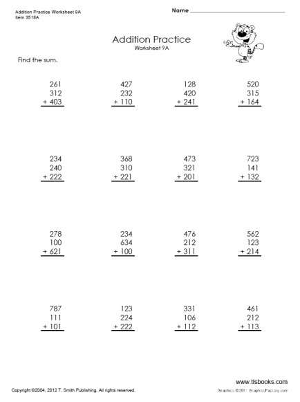 3-Digit Addition without Regrouping