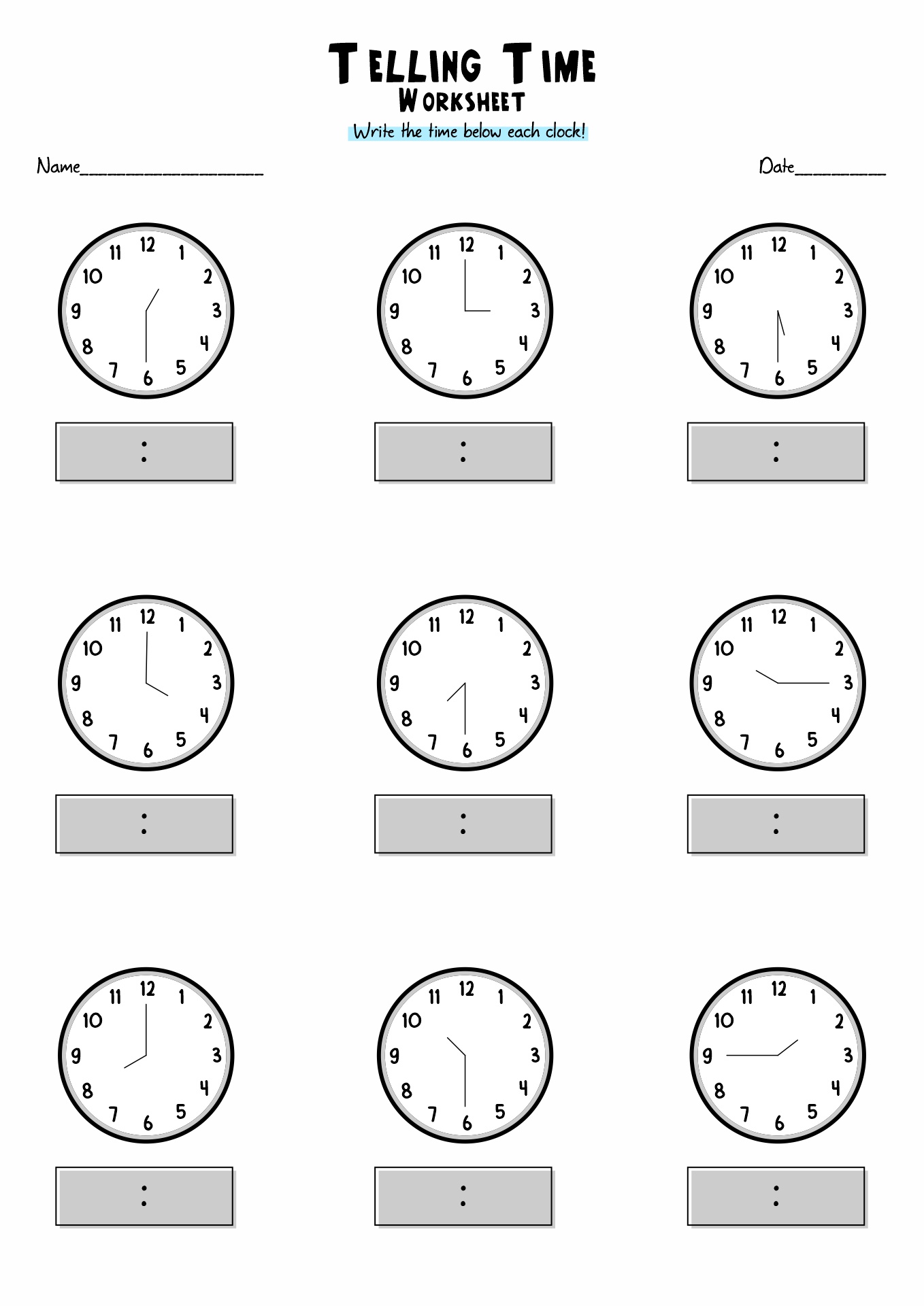 3rd Grade Math Worksheets Time Image