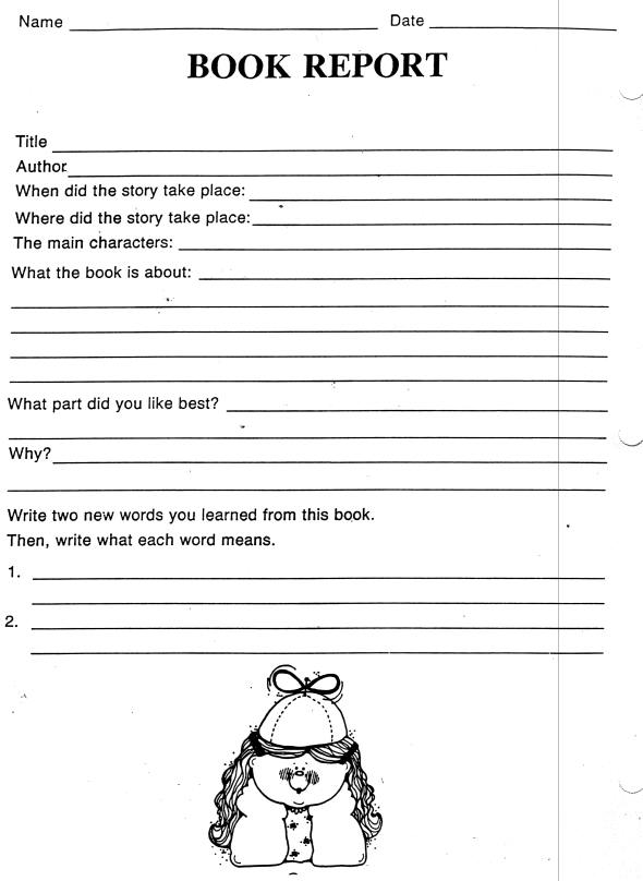 4th Grade Book Report Outlines Image