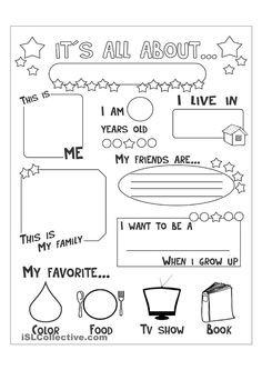 All About Me Printable Template Free Image