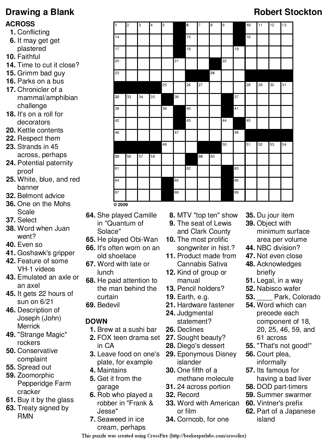 Blank Printable Crossword Puzzles Image