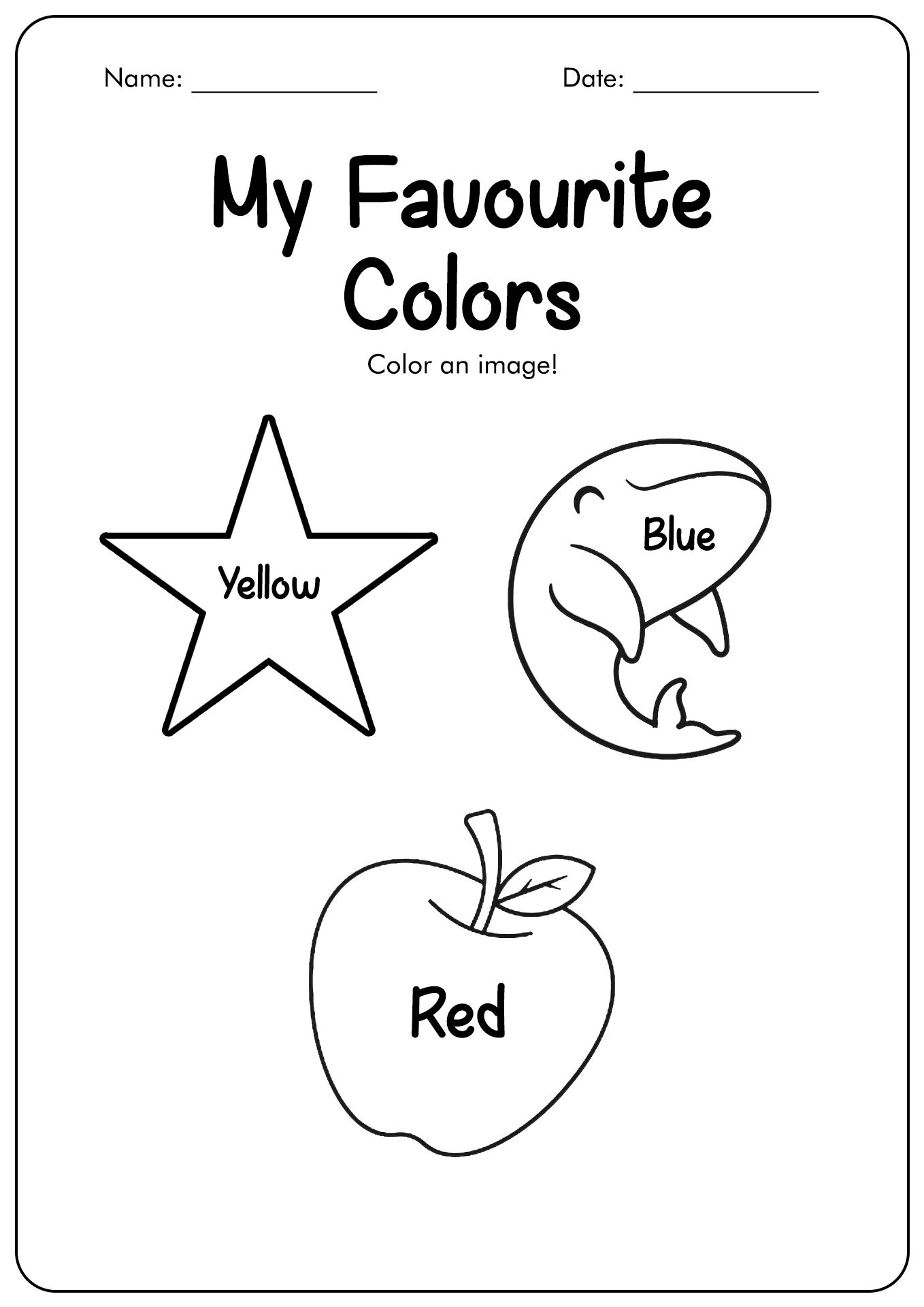 Colour Worksheet Image