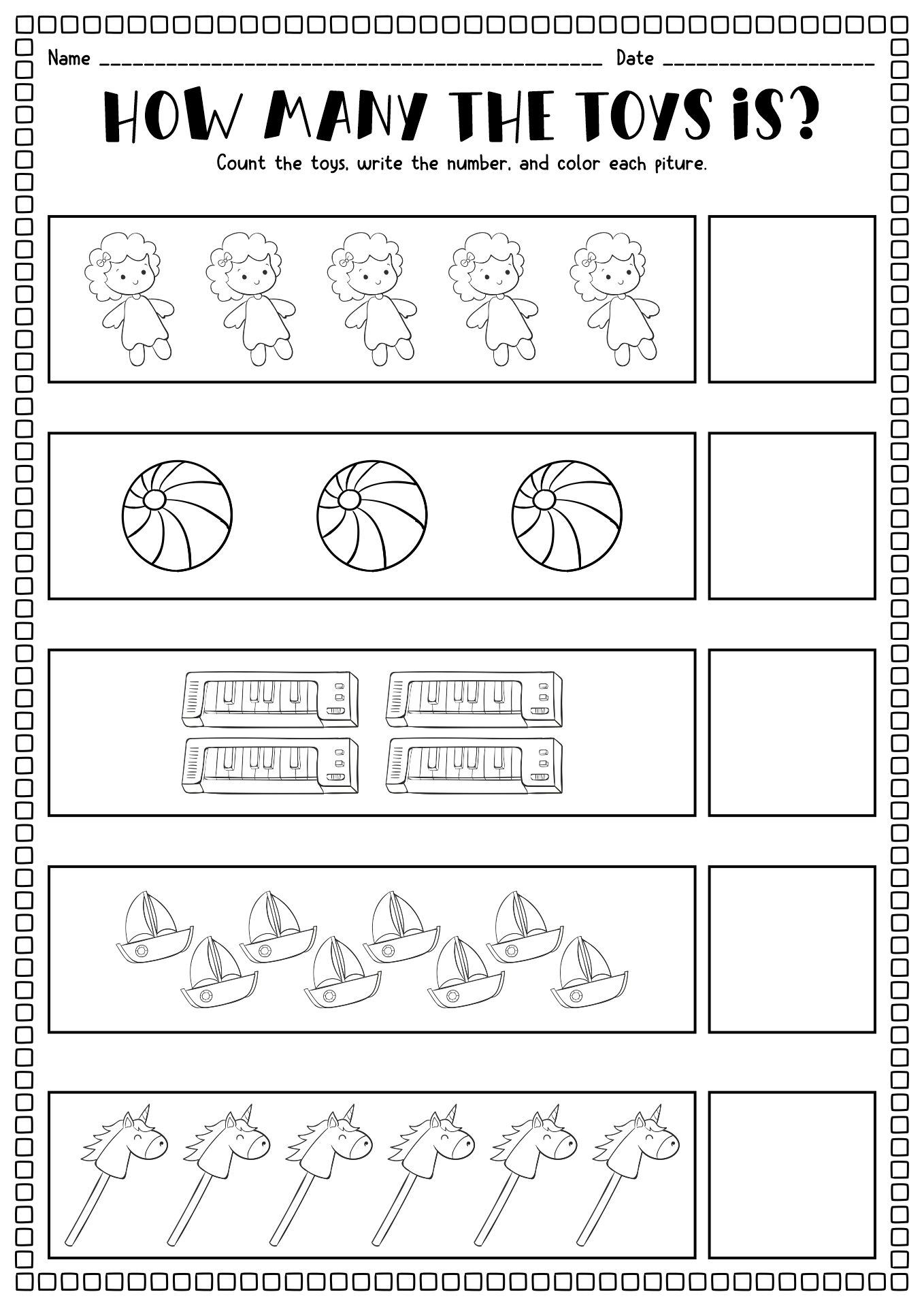 Free Printable Kindergarten Counting Worksheets