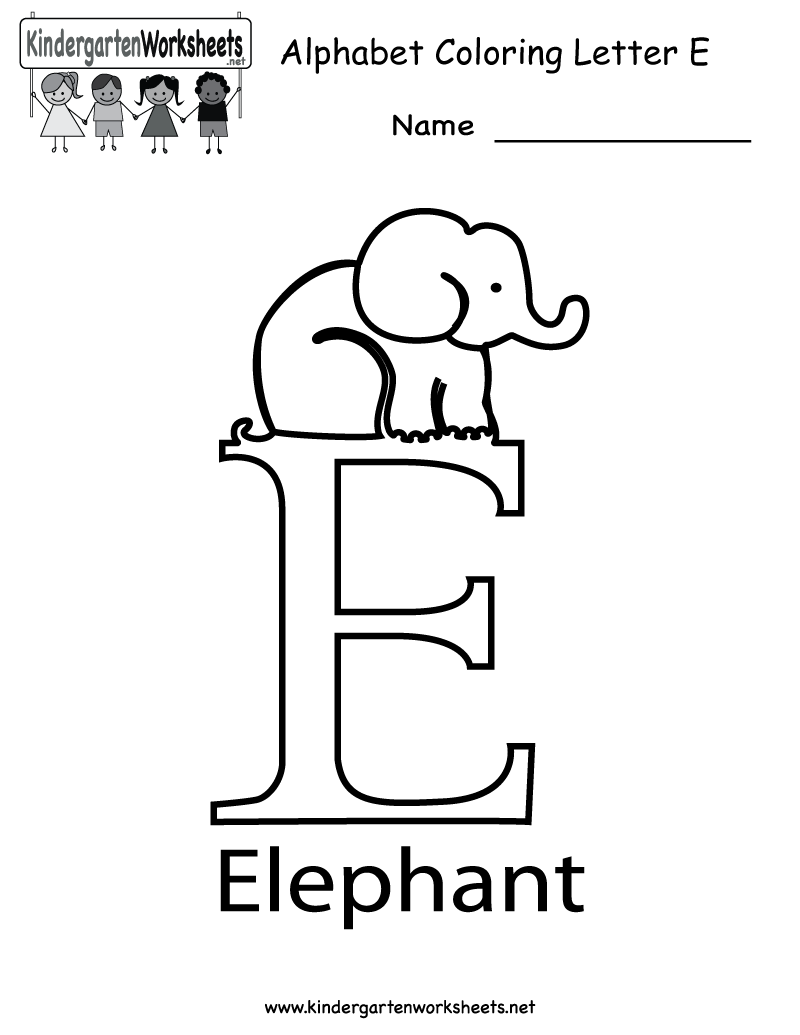Kindergarten Alphabet Worksheets Letter E