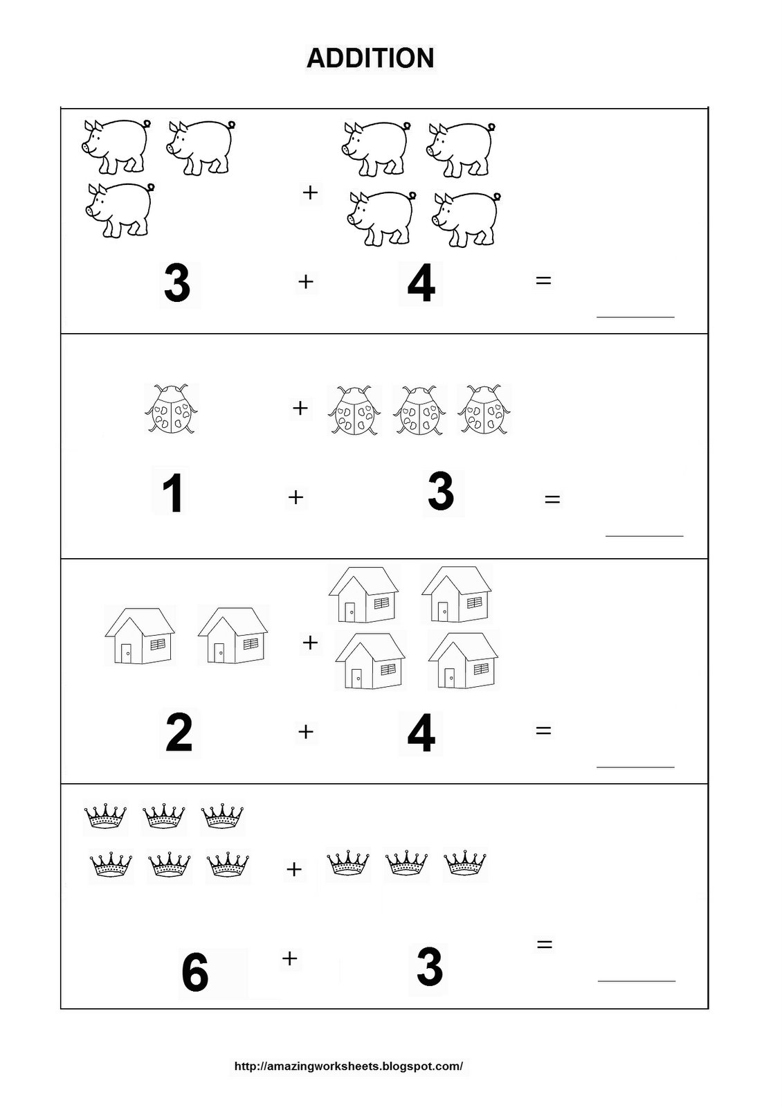 Kindergarten Addition Worksheets