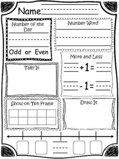 Kindergarten Math Number of the Day