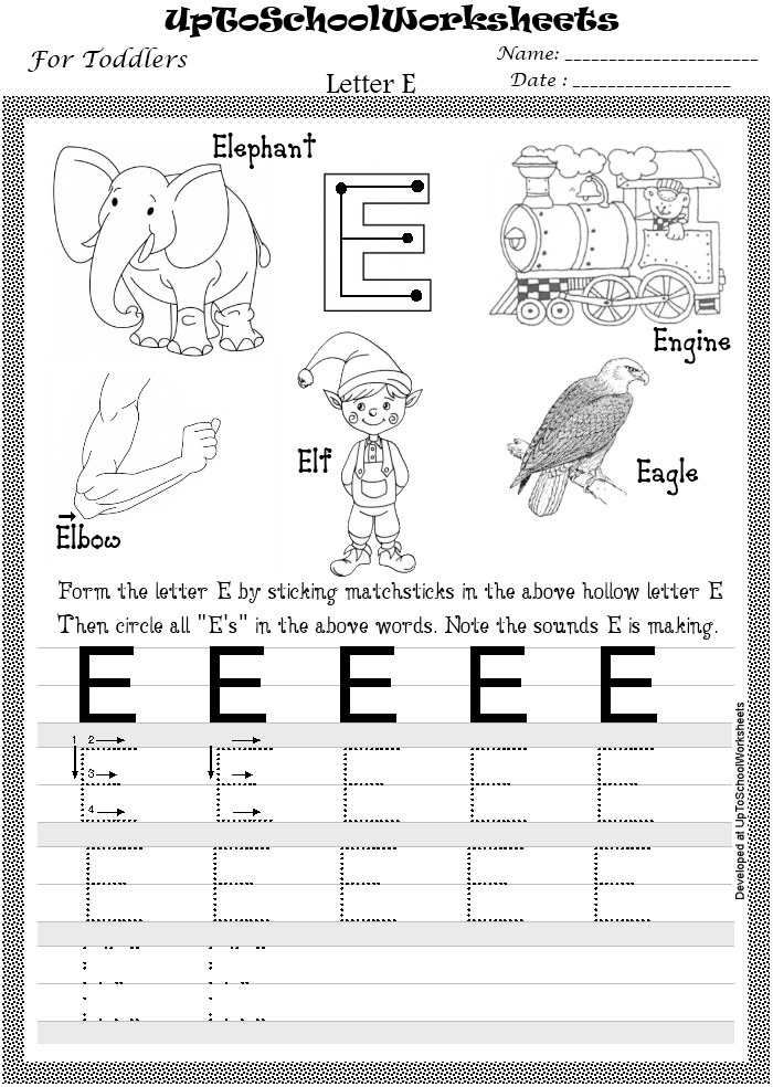 Letter E Worksheets Kindergarten Image