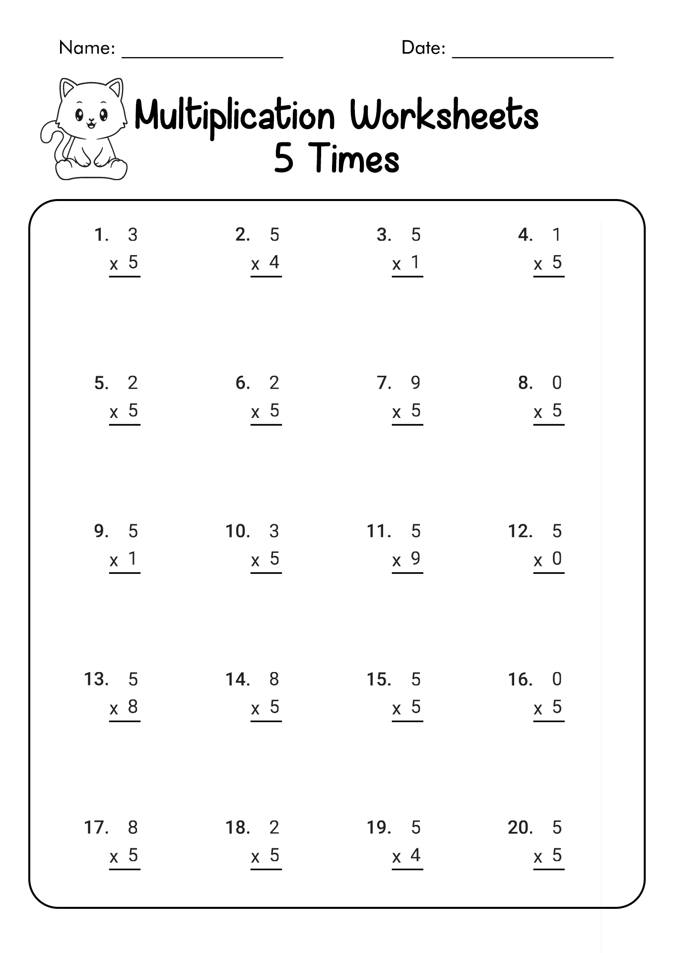 13 Best Images of Printable Multiplication Worksheets 5S ...