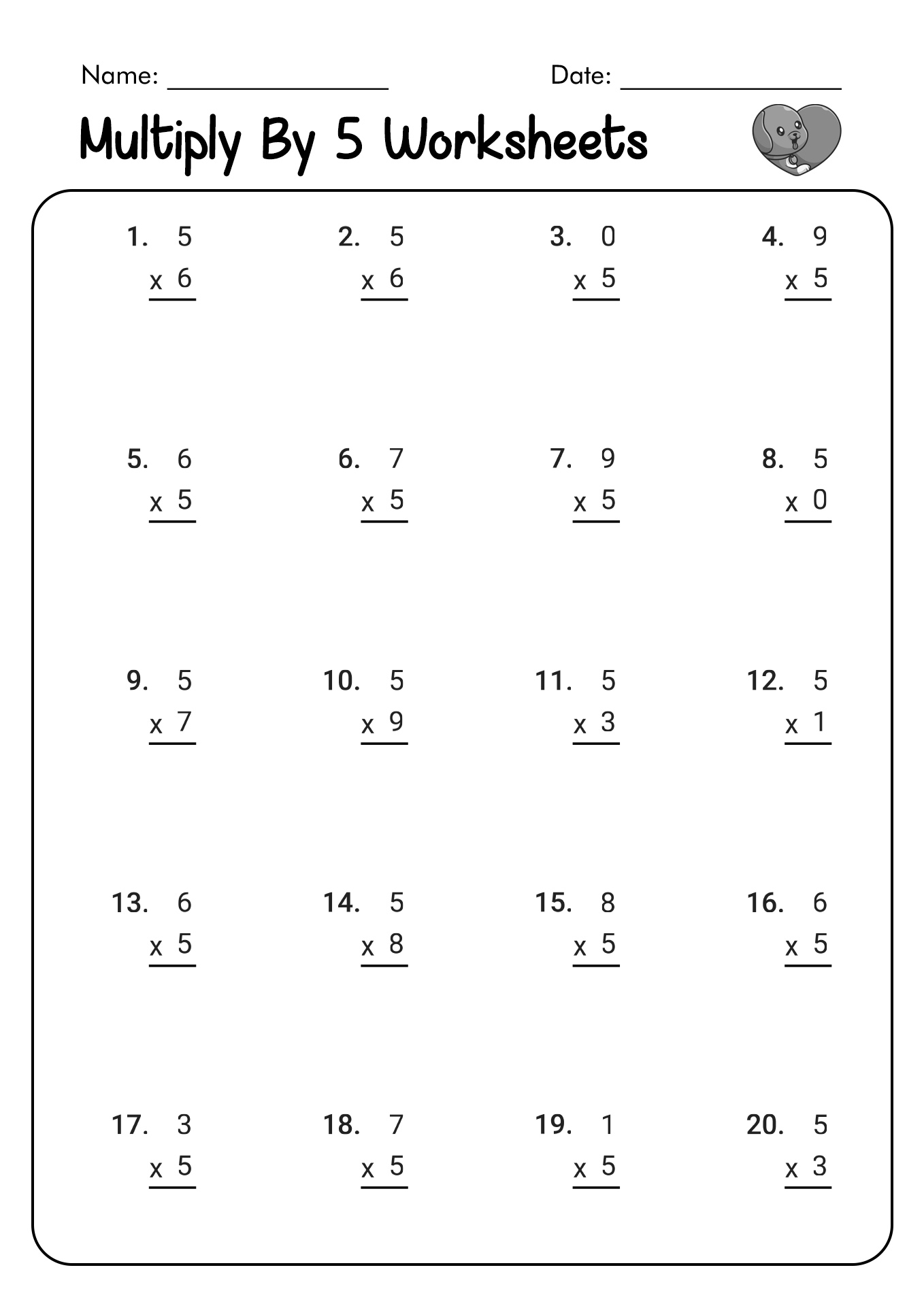 15 Printable Multiplication Worksheets 5S Worksheeto