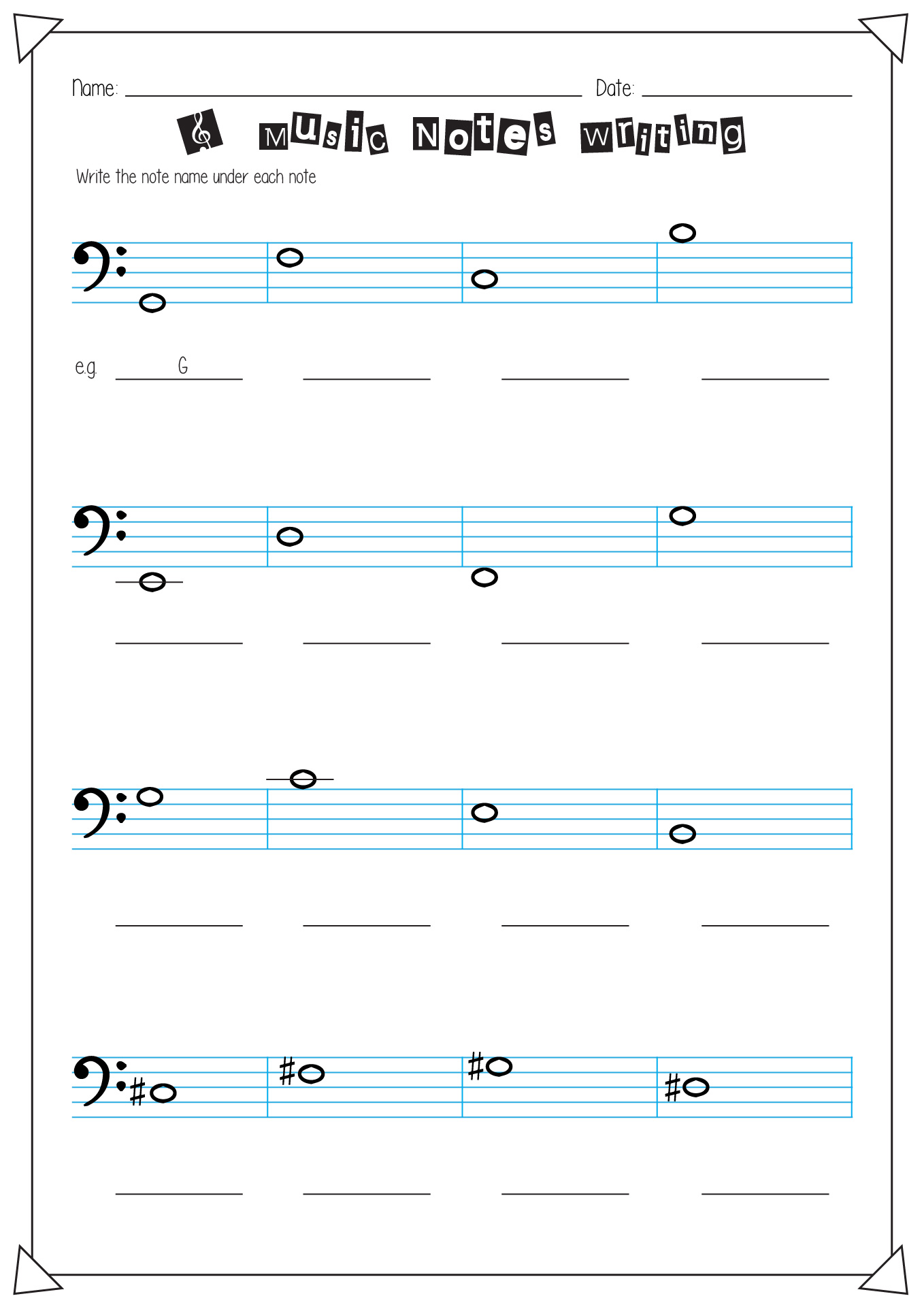 Learning Music Notes Free Printable