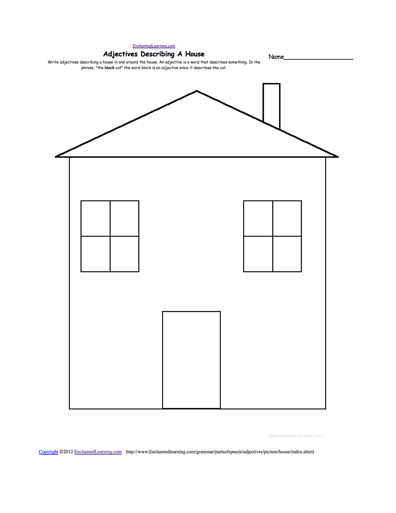 Parts of the House Worksheets for Kindergarten Image
