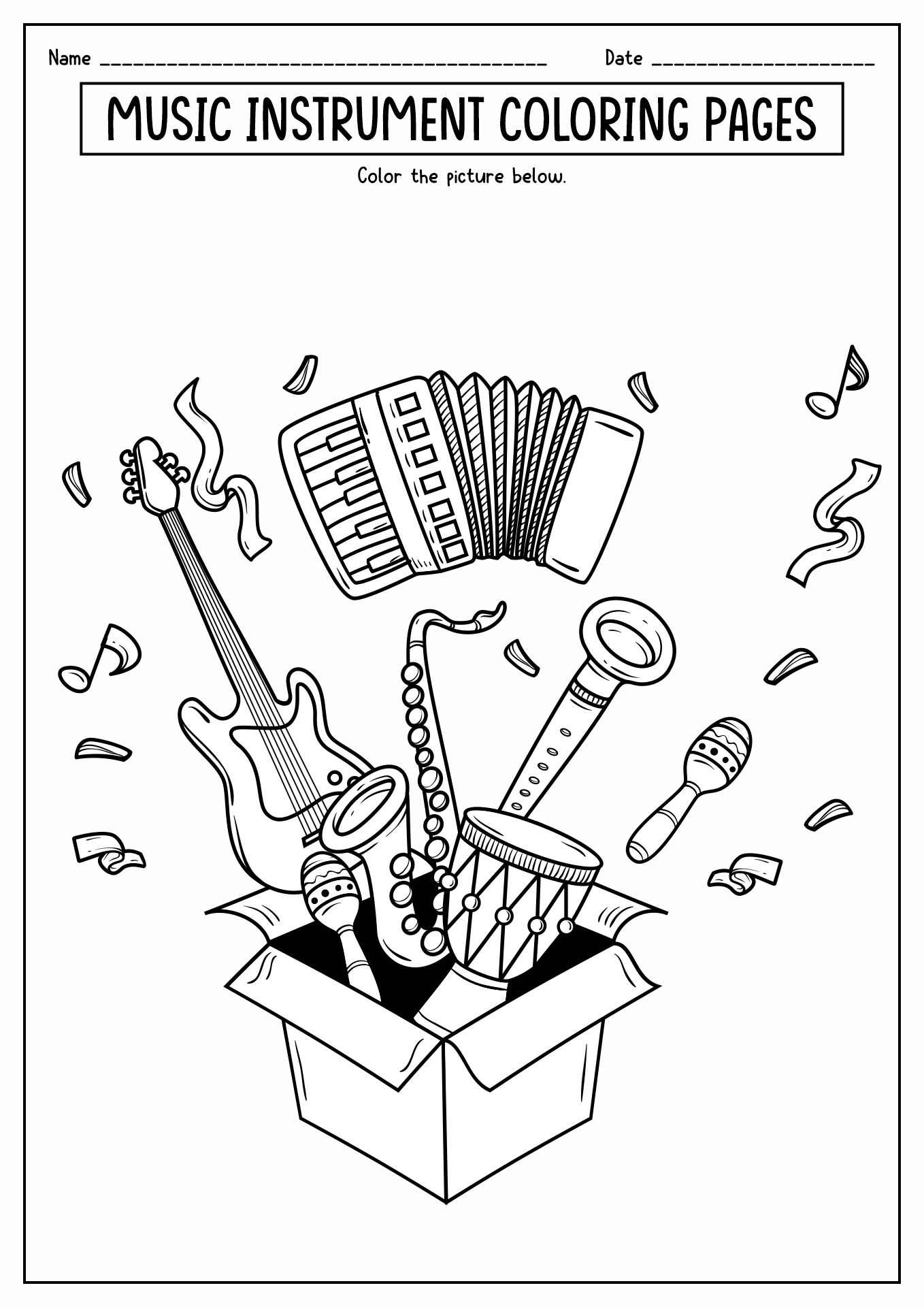 Printable Music Coloring Pages Image