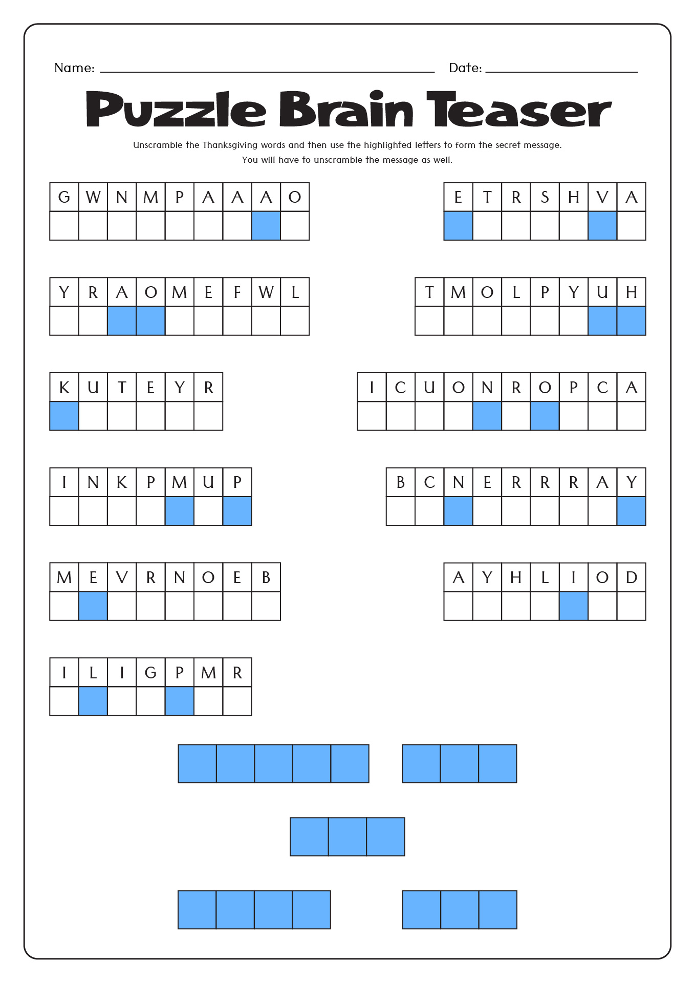 17 Adult Brain Teasers Worksheet