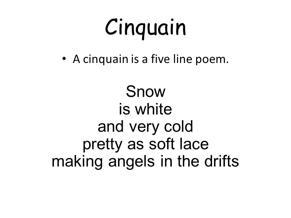 Syllable Cinquain Poem Examples Image