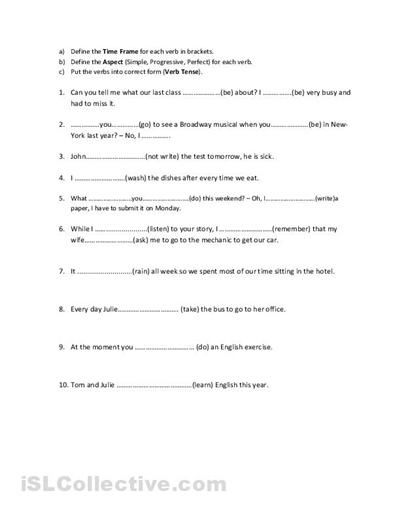Past Tense Verbs Ending In Y Worksheets