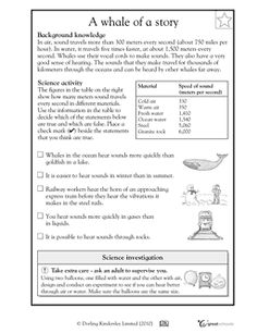 4th Grade Science Sound Worksheets