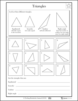 5th Grade Math Worksheets Triangles