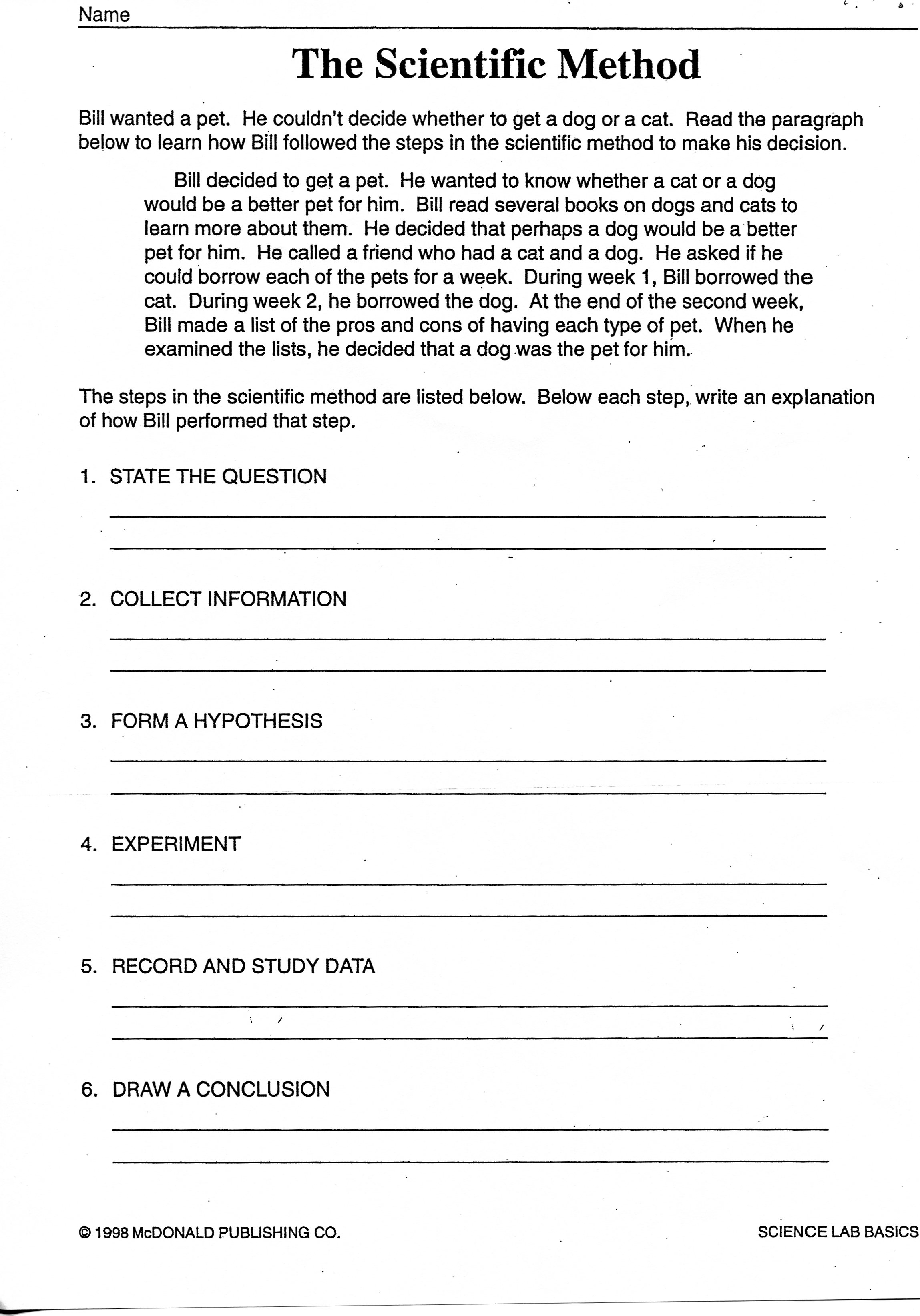 11 Best Images of Scientific Method Worksheets For 6th