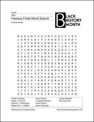 Black History Month Word Search Image