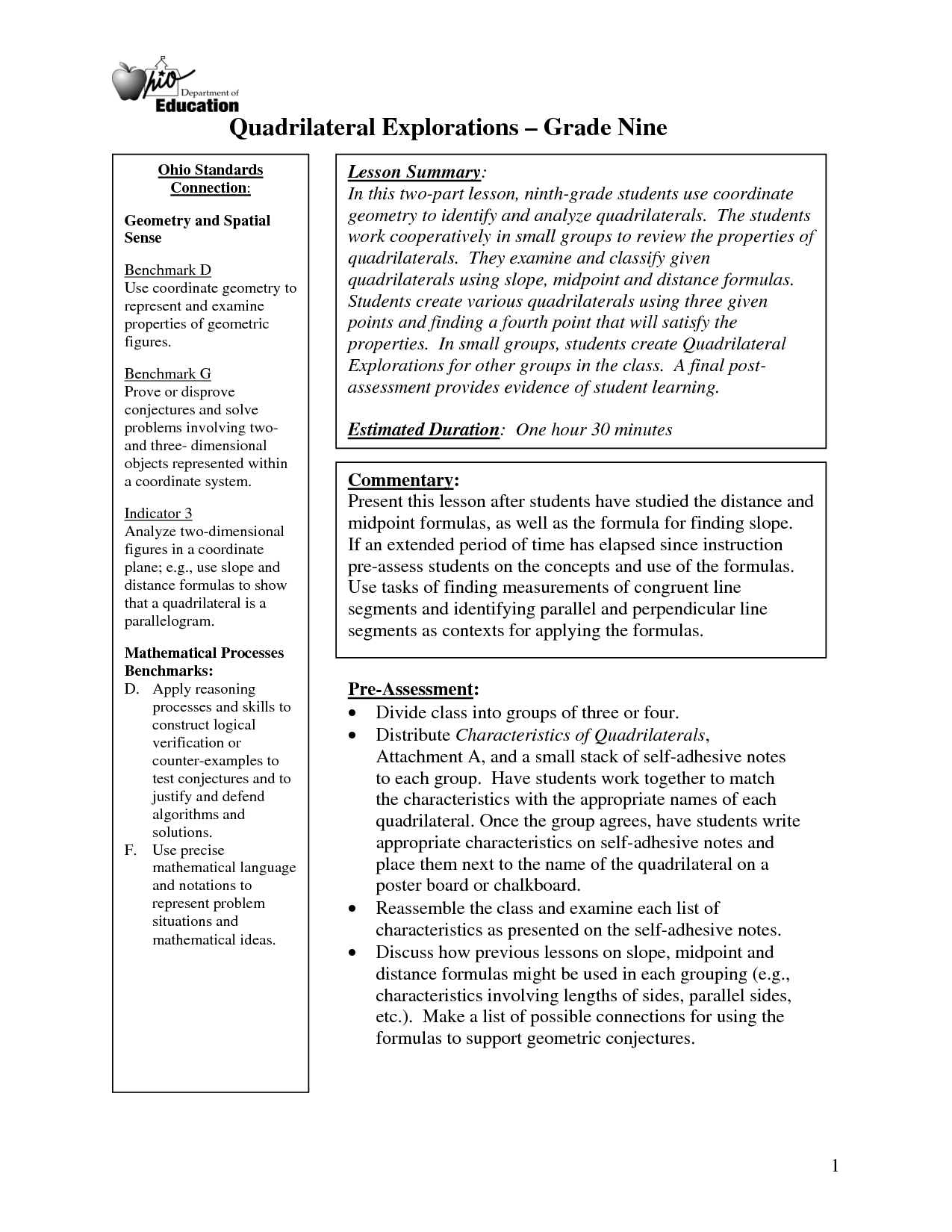 Classifying Quadrilaterals Worksheets