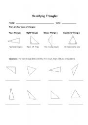 Classifying Triangles and Angles Worksheet Image