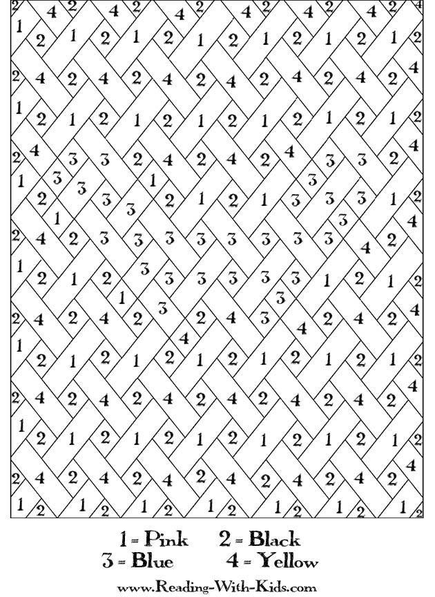 Color by Number Coloring Pages Letters Image