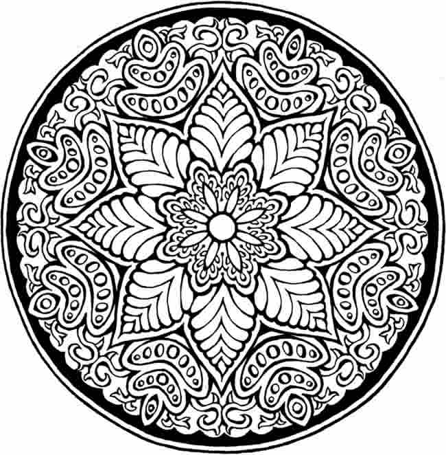 Detailed Flower Mandala Coloring Pages Image