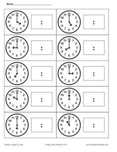 First Grade Math Telling Time Image
