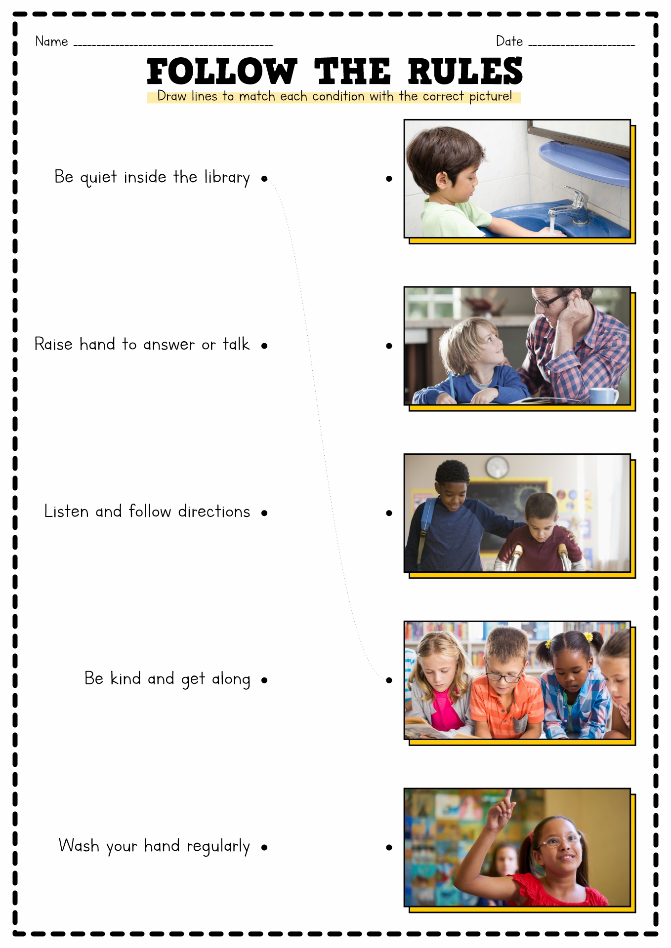 Following Rules Worksheets Image