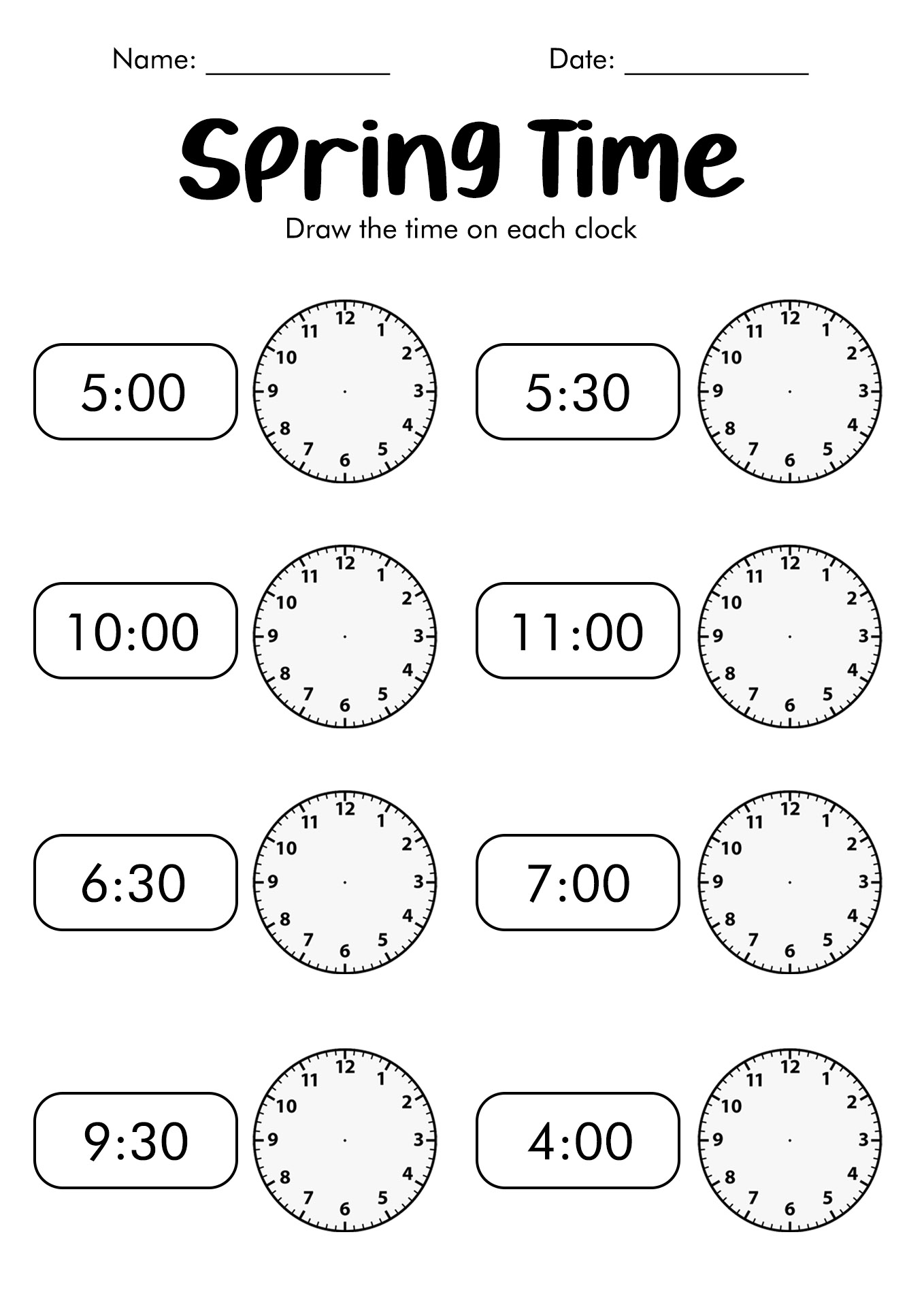 18 Clock Worksheets For Second Grade Free PDF At Worksheeto