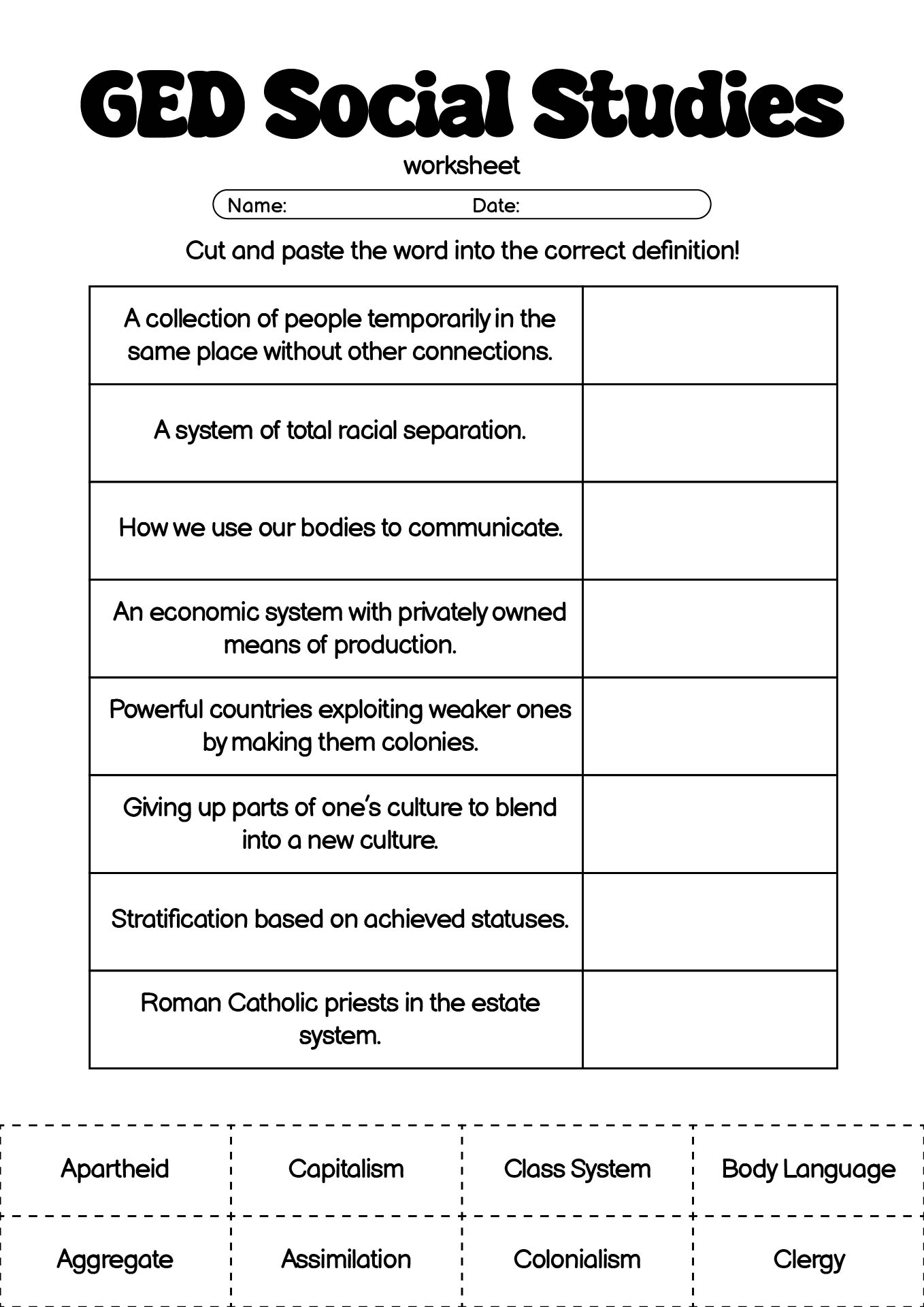 6 Printable GED Social Studies Worksheets Worksheeto