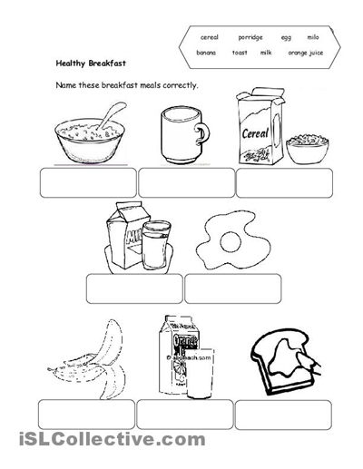 Healthy Food Worksheets Printable Free Image