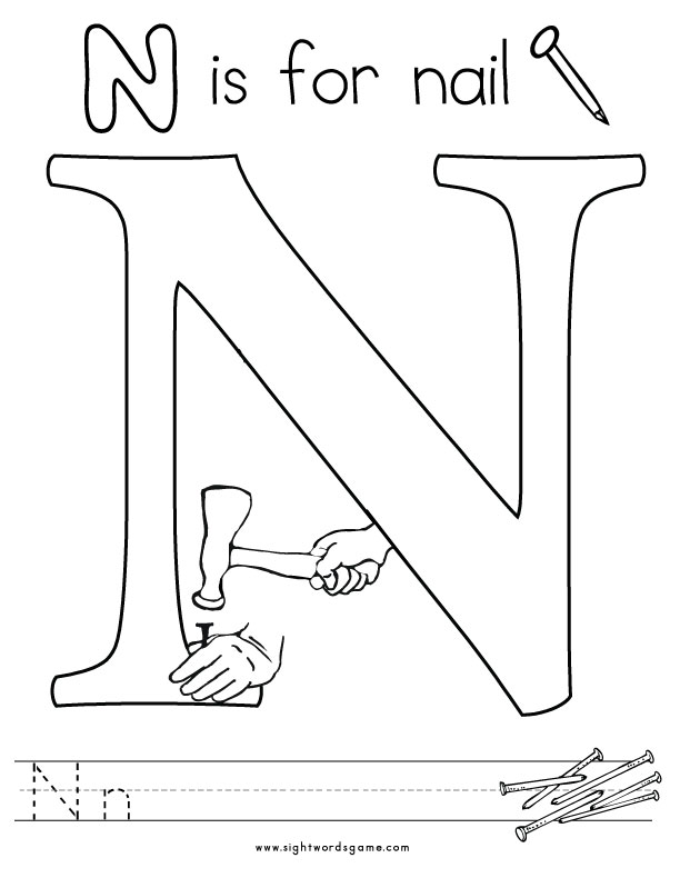 Letter N Coloring Pages Image