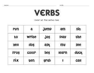 Noun Verb Worksheets 1st Grade Image