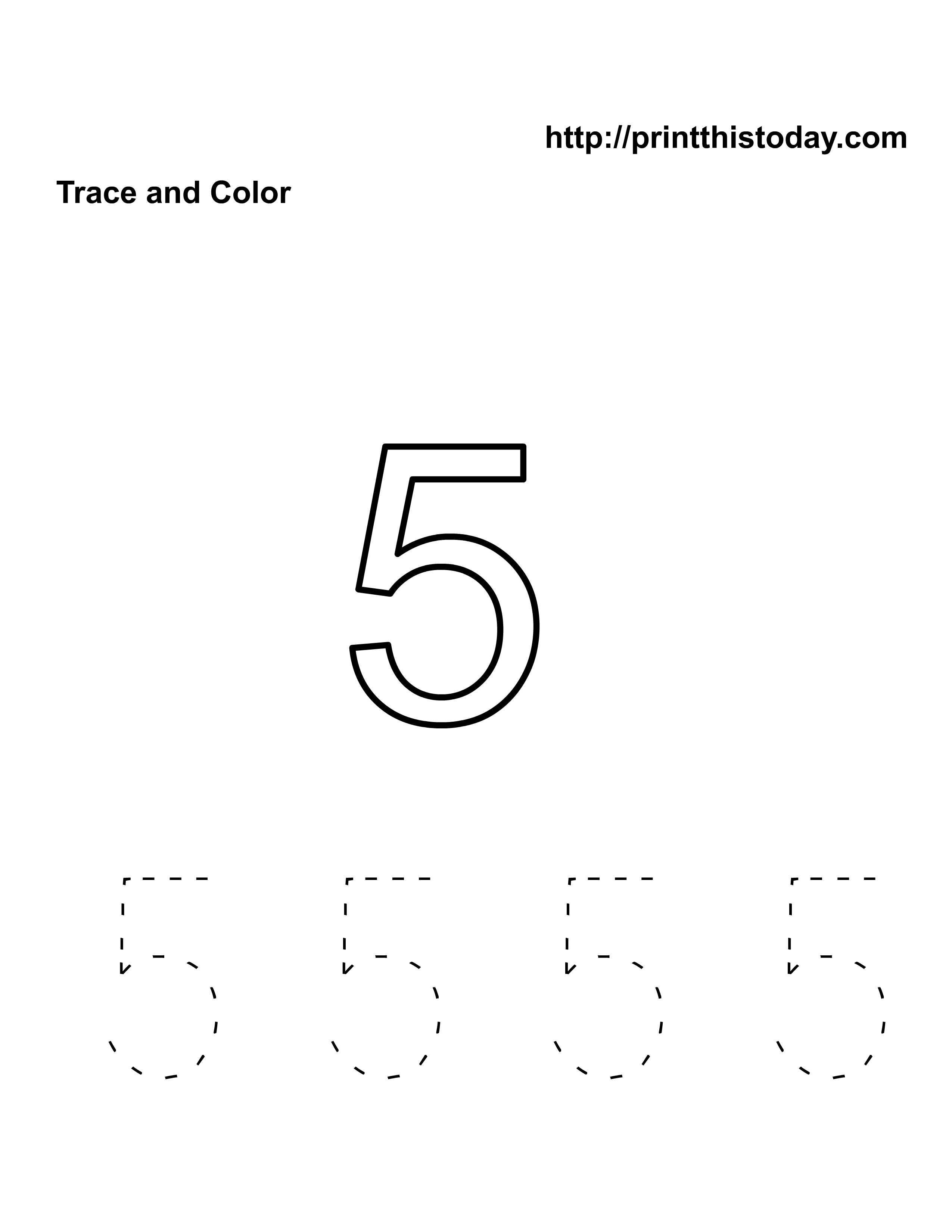 Number 5 Tracing Worksheets Preschool
