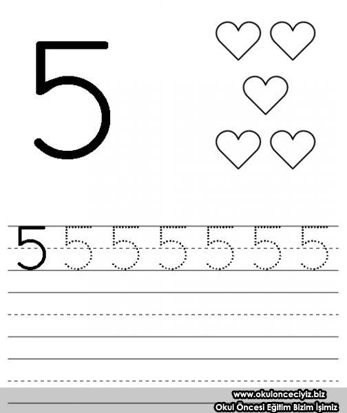 Number 5 Tracing Worksheets Preschool