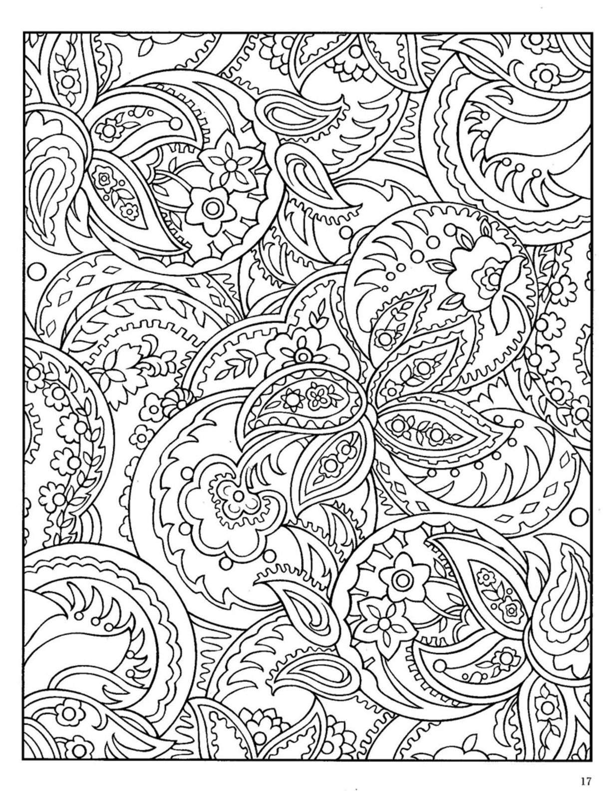 Paisley Design Coloring Pages for Adults Image