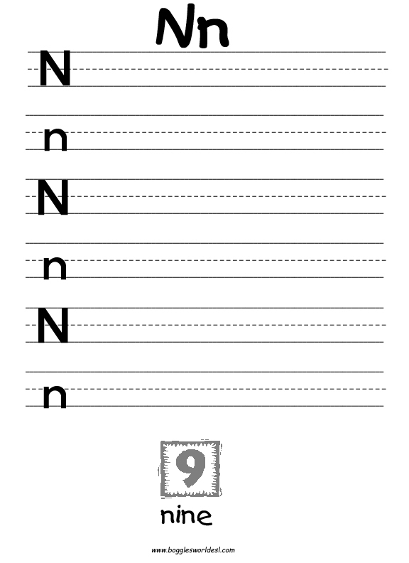Printable Letter N Worksheets Image
