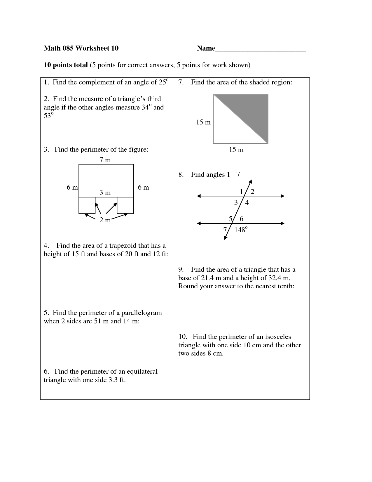 Third Grade Classifying Angles Worksheet