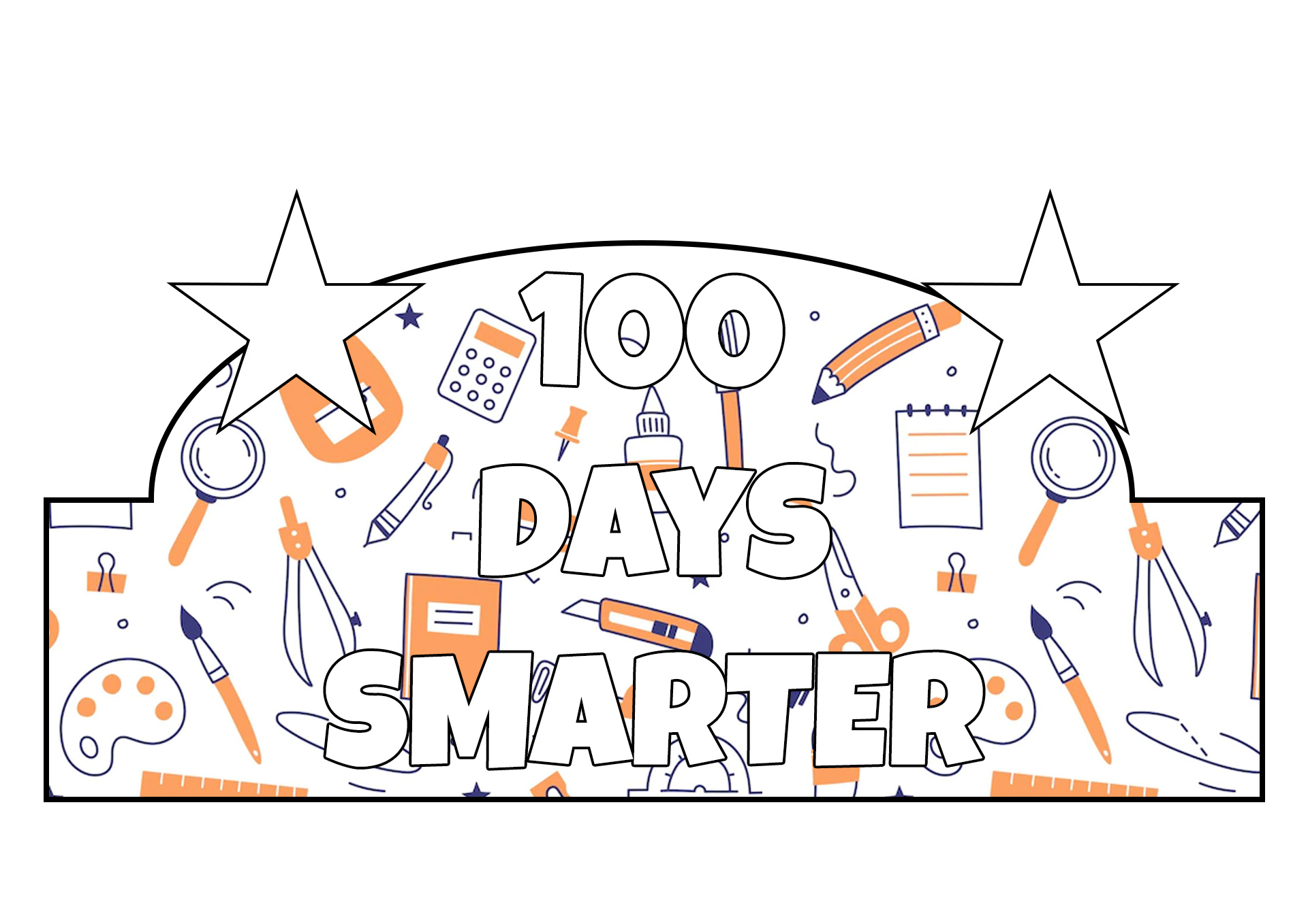 100th Day of School Hat Template Image