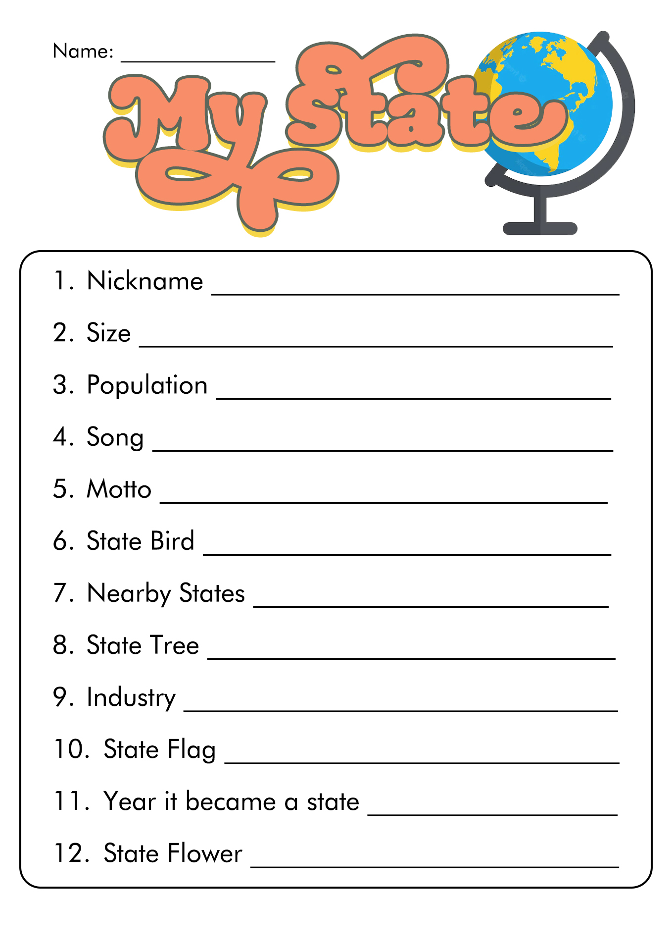 9th Grade World Geography Worksheets