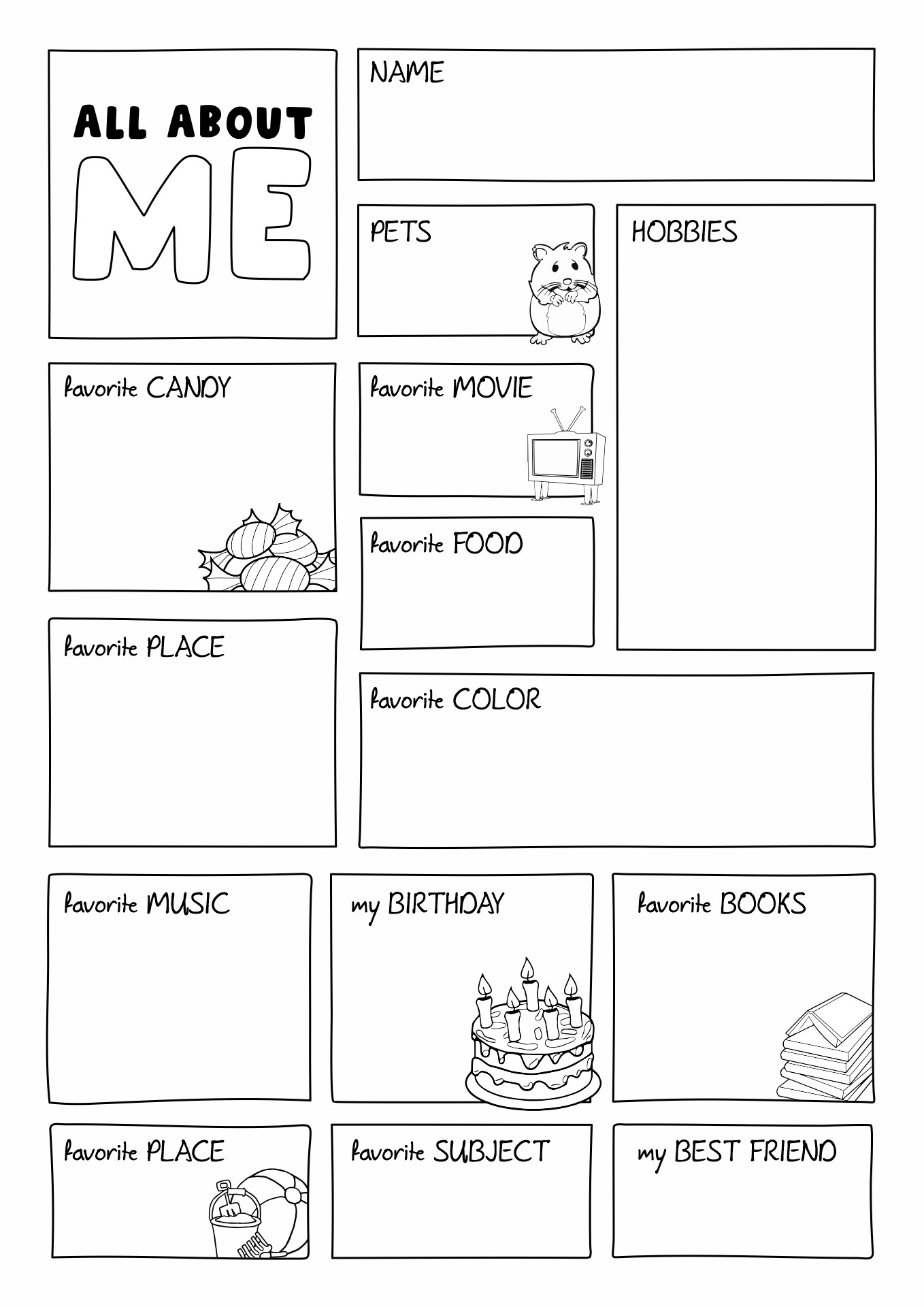 12 Back To School Worksheets All About Me - Free PDF at worksheeto.com