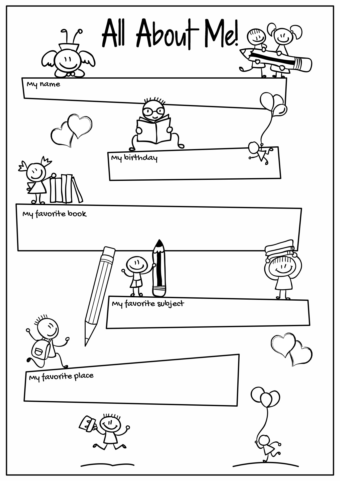 All About Me Worksheet Image