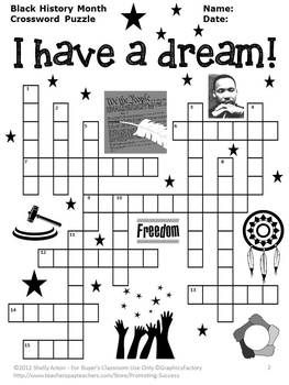 Black History Month Crossword Puzzle