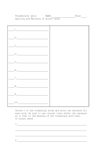Blank Spelling Test Template Image