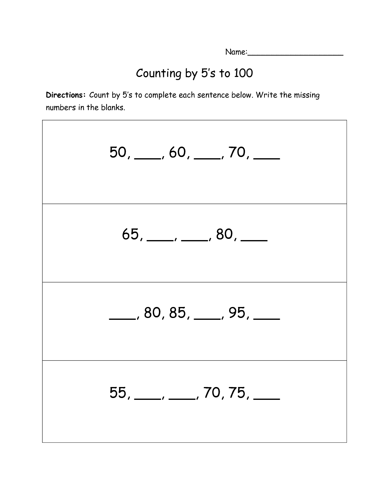 12 math worksheets counting by 5s worksheeto