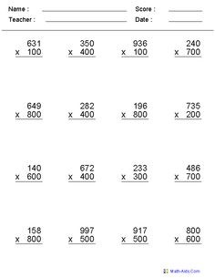 Hard 5th Grade Math Worksheets Multiplication